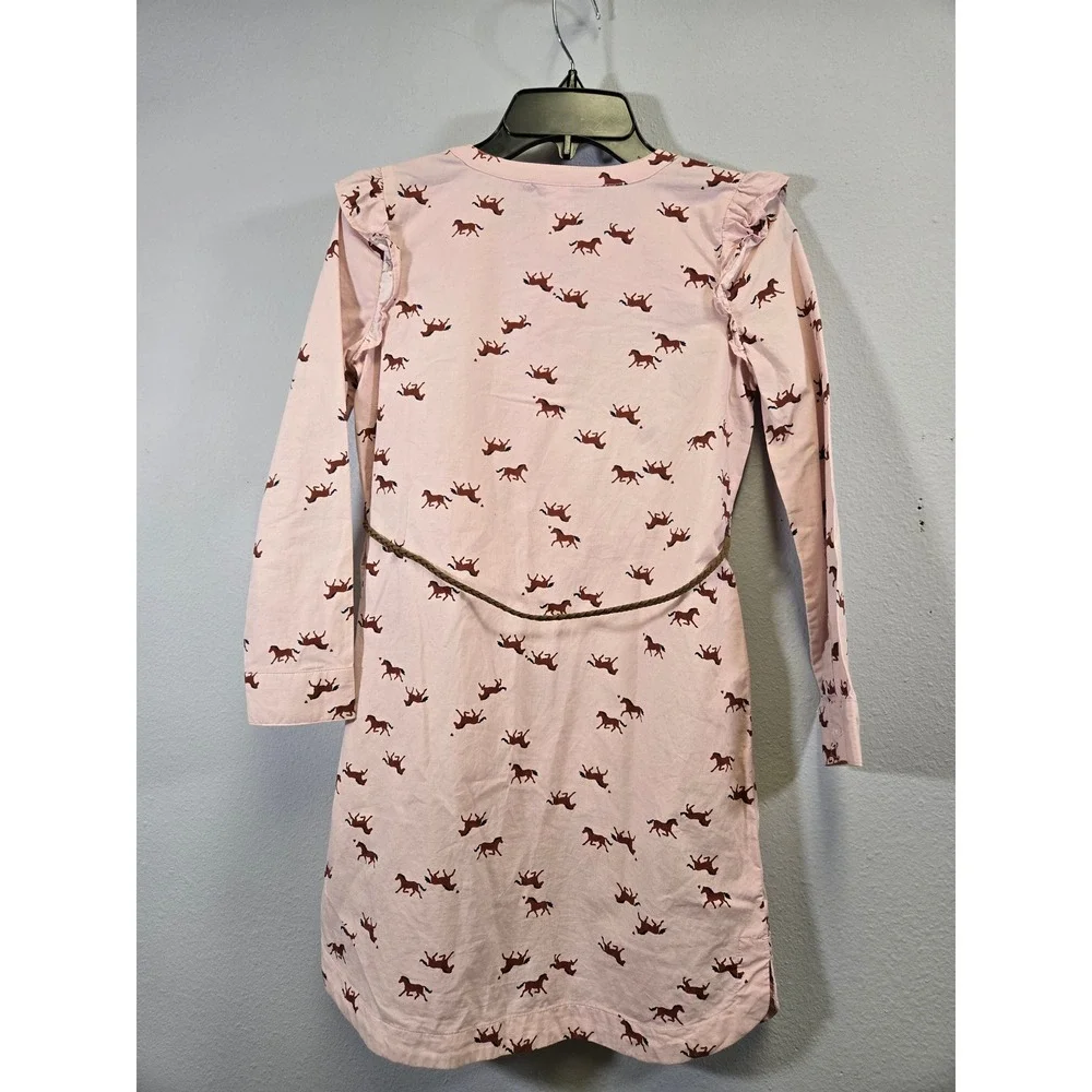 Carter's Horse Print‎ Ruffle Shoulder Belted Button Front Shirt Dress 10